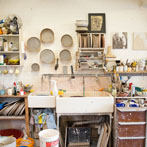 Nicola Tassie in her studio in London 2016